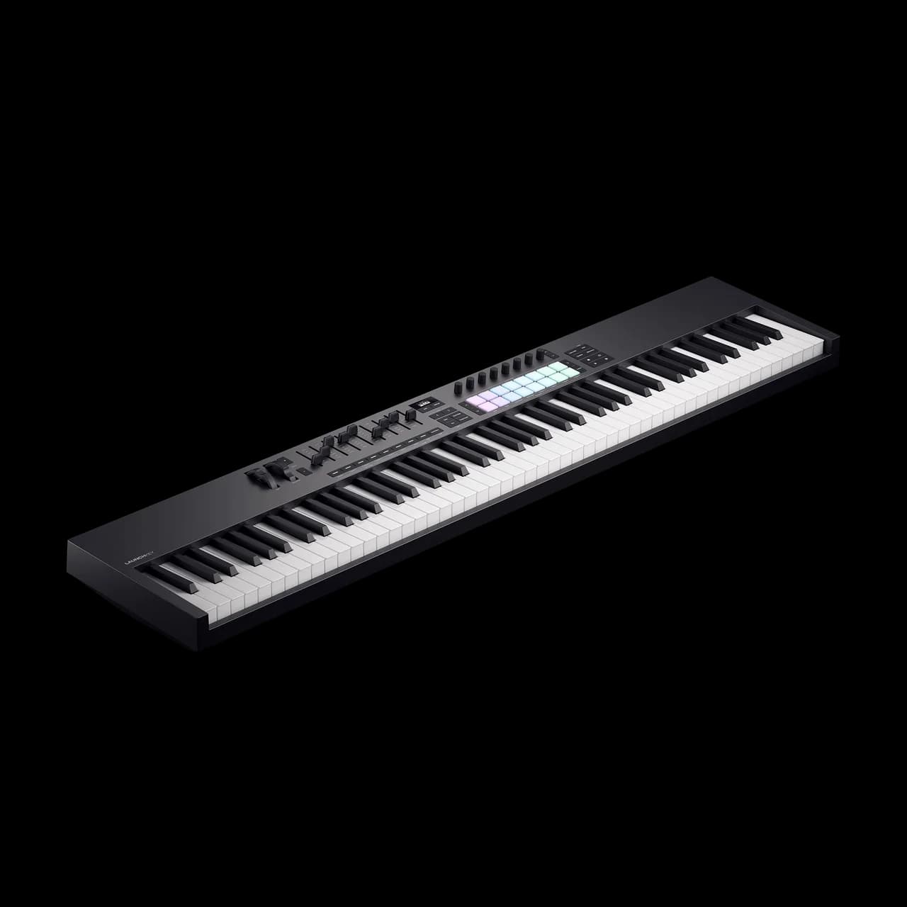 Novation Launchkey 88 MK4 viewed from the front-left angle
